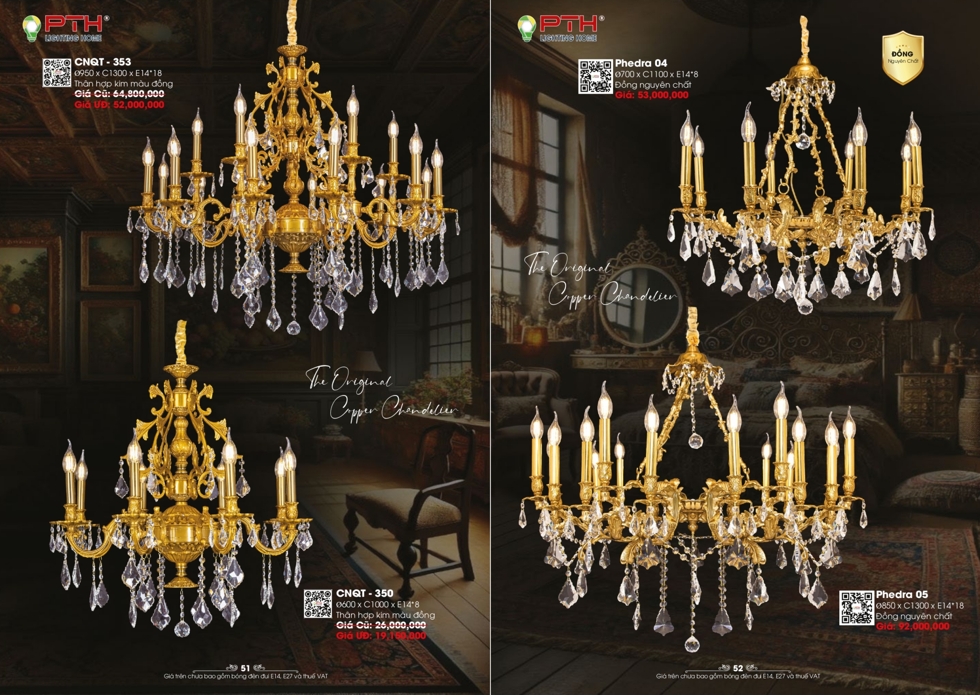 Bảng giá đèn trang trí PTH Lighting Home 2026